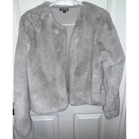 NWOT Wild Fable Gray Faux Fur Open Front Jacket  Small - Picture 1 of 8
